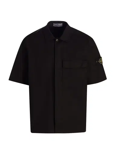 Stone Island Men's Stretch-Cotton Shirt - Black | Thumbnail 1