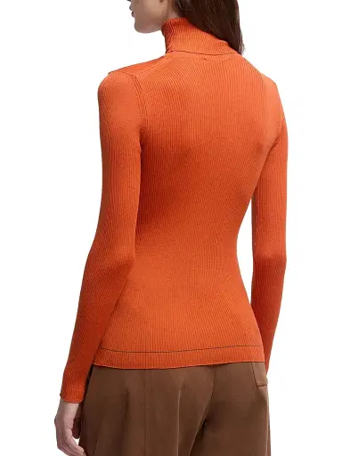 Moncler Women's Turtleneck Sweater in Wool - Orange | Thumbnail 3 Moncler Women's Turtleneck Sweater in Wool - Orange | Thumbnail 3