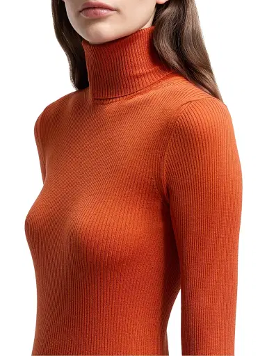 Moncler Women's Turtleneck Sweater in Wool - Orange | Thumbnail 4 Moncler Women's Turtleneck Sweater in Wool - Orange | Thumbnail 4