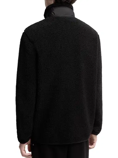Moncler Men's Zip-Up Sweatshirt in Teddy - Black | Thumbnail 3