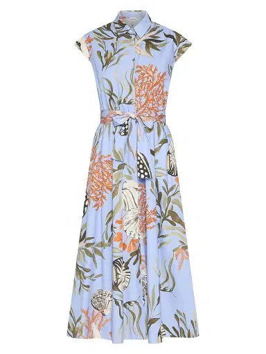 Marella Women's Stretch Cotton Shirt Dress - Light Blue | Thumbnail 1