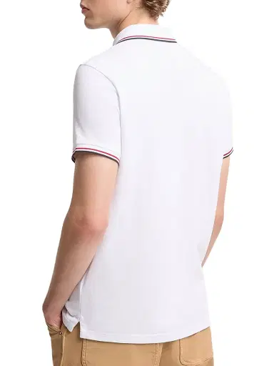 Moncler Men's Polo Shirt in Cotton Piquet - Optical White - Size XXL | Thumbnail 3 Moncler Men's Polo Shirt in Cotton Piquet - Optical White - Size XXL | Thumbnail 3