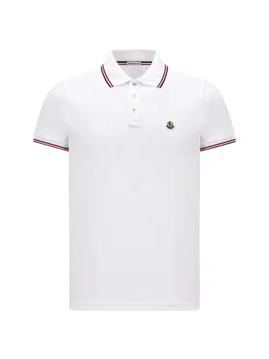 Moncler Men's Polo Shirt in Cotton Piquet - Optical White - Size XXL | Thumbnail 1 Moncler Men's Polo Shirt in Cotton Piquet - Optical White - Size XXL | Thumbnail 1