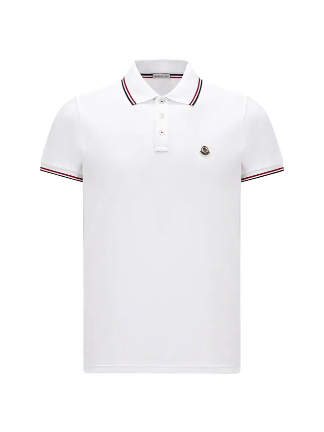 Moncler Men's Polo Shirt in Cotton Piquet - Optical White