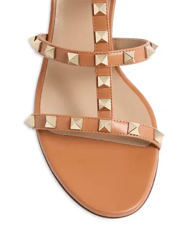 Valentino Garavani Women's Rockstud Calfskin Leather Slide Sandals 60MM - Almond - Size 4.5 | Thumbnail 6 Valentino Garavani Women's Rockstud Calfskin Leather Slide Sandals 60MM - Almond - Size 4.5 | Thumbnail 6
