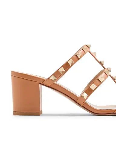 Valentino Garavani Women's Rockstud Calfskin Leather Slide Sandals 60MM - Almond - Size 4.5 | Thumbnail 7 Valentino Garavani Women's Rockstud Calfskin Leather Slide Sandals 60MM - Almond - Size 4.5 | Thumbnail 7