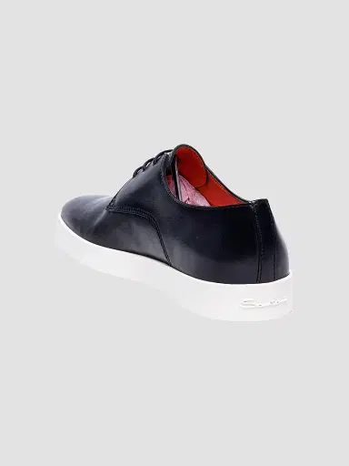Santoni Men's Leather Lace-Up Oxfords - Grey - Size 14 | Thumbnail 3