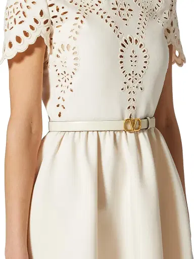 Valentino Garavani Women's Reversible Vlogo Signature Belt In Glossy Calfskin 20 MM -  Beige | Thumbnail 2