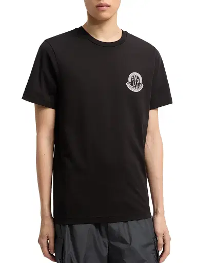 Moncler Men's Crew Neck T-Shirt in Cotton Jersey - Black - Size XXXXL | Thumbnail 2