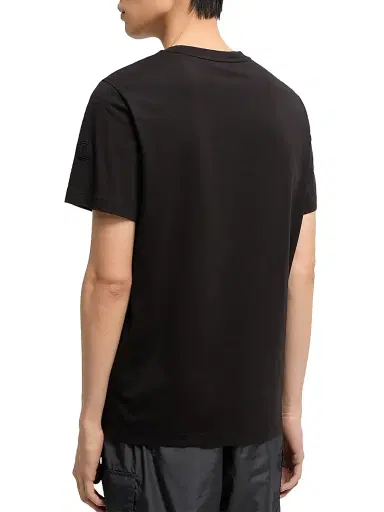 Moncler Men's Crew Neck T-Shirt in Cotton Jersey - Black - Size XXXXL | Thumbnail 3