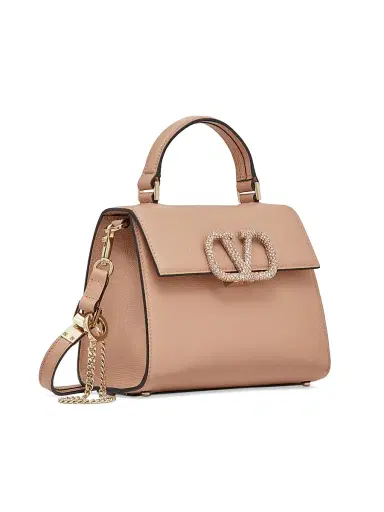 Valentino Garavani Women's Small VSling Top Handle Bag with Jewel Embroidery - Rose Cannelle | Thumbnail 3 Valentino Garavani Women's Small VSling Top Handle Bag with Jewel Embroidery - Rose Cannelle | Thumbnail 3