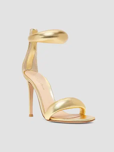 Gianvito Rossi Women's Bijoux Ankle-Strap Metallic Leather Stiletto Sandals | Thumbnail 2 Gianvito Rossi Women's Bijoux Ankle-Strap Metallic Leather Stiletto Sandals | Thumbnail 2