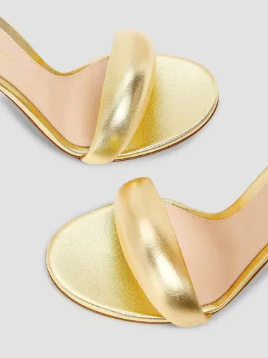 Gianvito Rossi Women's Bijoux Ankle-Strap Metallic Leather Stiletto Sandals | Thumbnail 4 Gianvito Rossi Women's Bijoux Ankle-Strap Metallic Leather Stiletto Sandals | Thumbnail 4