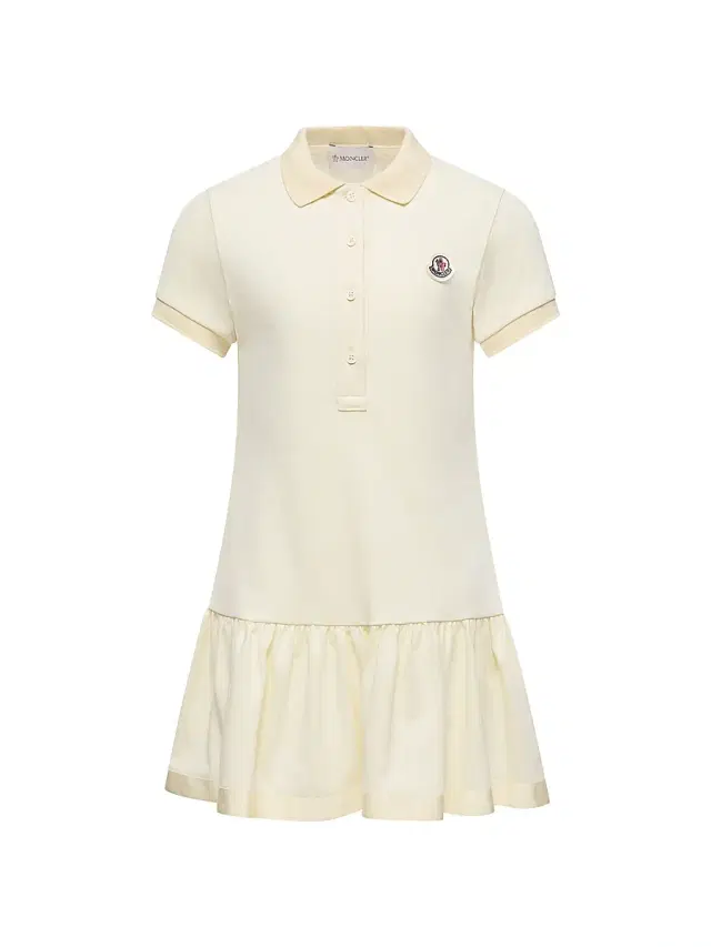 Moncler Little Girl's & Girl's Dress in Cotton Piquet - Light Yellow