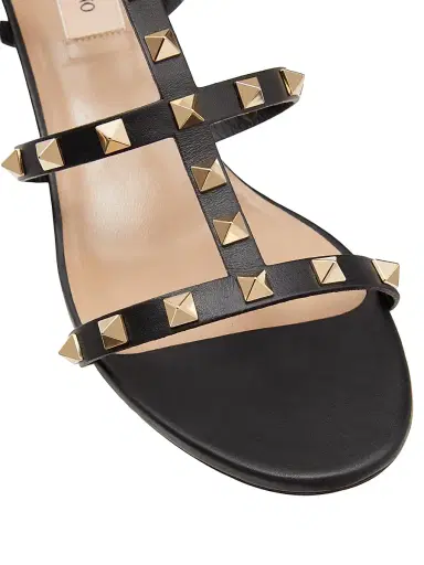 Valentino Garavani Women's Rockstud Calfskin Ankle Strap Sandals - Black - Size 11.5 | Thumbnail 5