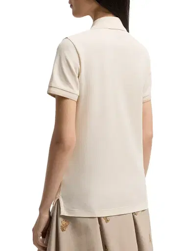 Moncler Women's Polo Shirt in Cotton Piquet - White | Thumbnail 2