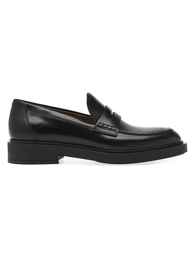 Men's Harris Leather Penny Loafers - Black