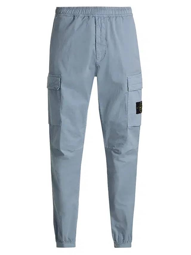 Men's Stretch Cotton Cargo Pants - Dark Blue