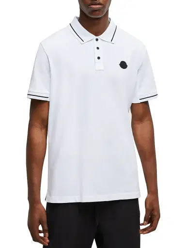 Moncler Men's Polo Shirt in Cotton - Optical White - Size XXXXL | Thumbnail 2