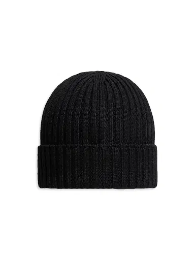 Moncler Little Boy's & Boy's Beanie Hat in Wool - Black | Thumbnail 2 Moncler Little Boy's & Boy's Beanie Hat in Wool - Black | Thumbnail 2