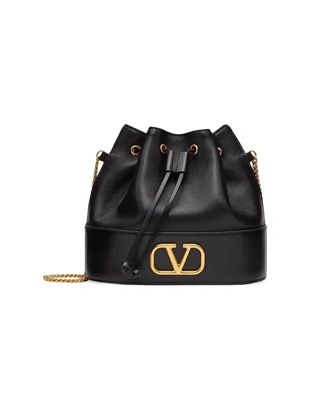 Valentino Garavani Women's Mini VLogo Signature Bucket Bag in Nappa Leather - Black