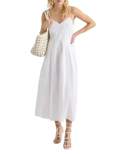 Marella Women's Embroidered Poplin Dress | Thumbnail 4