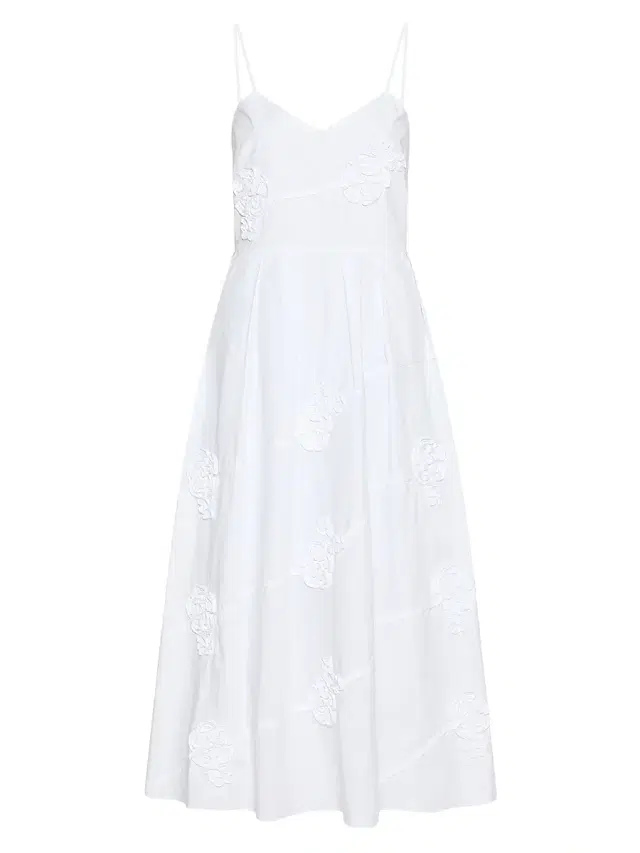 Marella Women's Embroidered Poplin Dress - White
