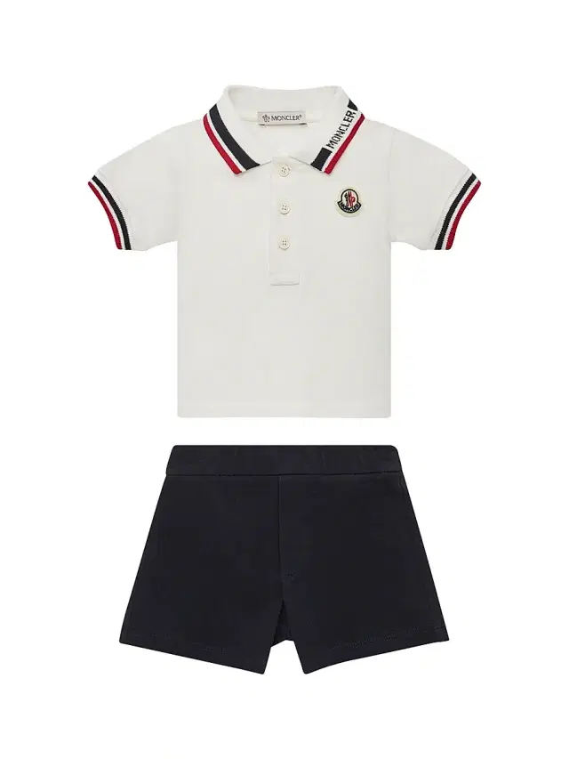 Moncler Baby Boy's & Little Boy's Set in Cotton Piquet - White Blue 6 Months