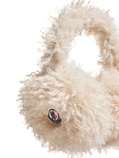 Moncler Women's Ear Muffs in Teddy - Light Beige | Thumbnail 3 Moncler Women's Ear Muffs in Teddy - Light Beige | Thumbnail 3