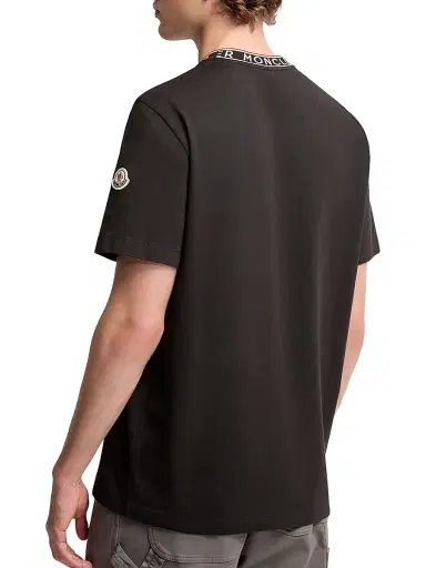 Moncler Men's Crew Neck in Cotton - Black - Size XXXL | Thumbnail 2