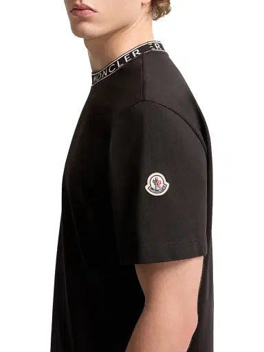 Moncler Men's Crew Neck in Cotton - Black - Size XXXL | Thumbnail 3