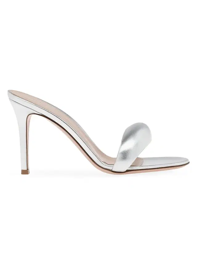 Gianvito Rossi Women's Bijoux 85MM Leather Mules - Silver