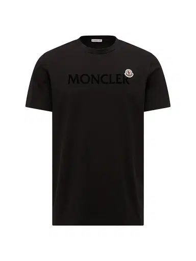 Moncler Men's Crew-Neck T-Shirt in Cotton - Black | Thumbnail 1 Moncler Men's Crew-Neck T-Shirt in Cotton - Black | Thumbnail 1