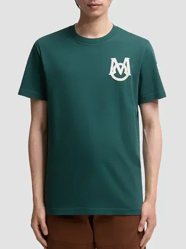 Moncler Men's Crewneck T-Shirt in Cotton - Leaf Green - Size XL | Thumbnail 2 Moncler Men's Crewneck T-Shirt in Cotton - Leaf Green - Size XL | Thumbnail 2