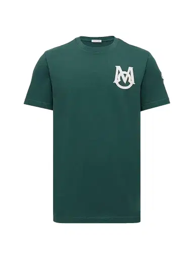 Moncler Men's Crewneck T-Shirt in Cotton - Leaf Green - Size XL | Thumbnail 1 Moncler Men's Crewneck T-Shirt in Cotton - Leaf Green - Size XL | Thumbnail 1