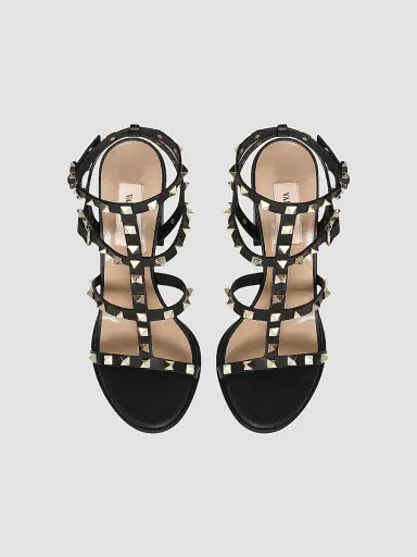 Valentino Garavani Women's Rockstud Ankle Strap Sandals 90 MM - Black - Size 11.5 | Thumbnail 4