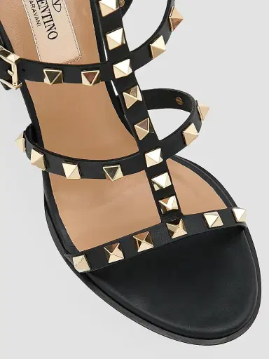 Valentino Garavani Women's Rockstud Ankle Strap Sandals 90 MM - Black - Size 11.5 | Thumbnail 5