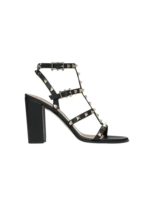 Valentino Garavani Women's Rockstud Ankle Strap Sandals 90 MM - Black