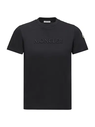 Moncler Women's Crewneck T-Shirt in Cotton - Black | Thumbnail 1 Moncler Women's Crewneck T-Shirt in Cotton - Black | Thumbnail 1