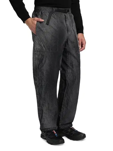 Stone Island Men's Crinkled-Effect Cargo Trousers - Black - Size 36 | Thumbnail 4