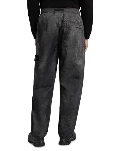Stone Island Men's Crinkled-Effect Cargo Trousers - Black - Size 36 | Thumbnail 5
