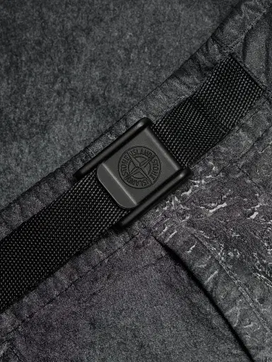 Stone Island Men's Crinkled-Effect Cargo Trousers - Black - Size 36 | Thumbnail 7