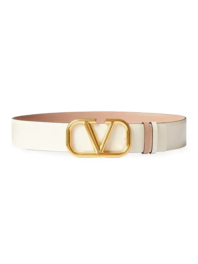 Valentino Garavani Women's Reversible VLogo Signature Belt in Glossy Calfskin 40MM - Light  Rose Cannelle