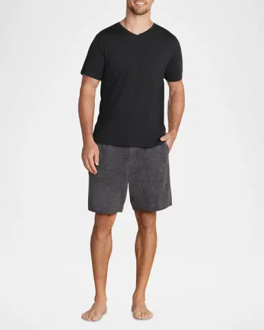 Barefoot Dreams Men's Malibu Collection Cotton Modal V-Neck T-Shirt | Thumbnail 2 Barefoot Dreams Men's Malibu Collection Cotton Modal V-Neck T-Shirt | Thumbnail 2