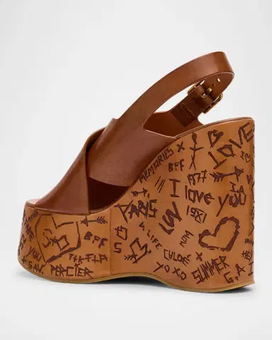 Chloé Maxime Leather Crisscross Platform Sandals | Thumbnail 3 Chloé Maxime Leather Crisscross Platform Sandals | Thumbnail 3