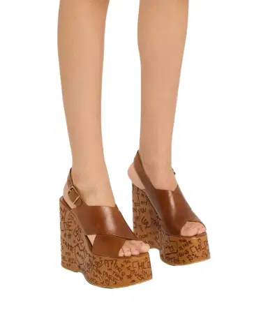Chloé Maxime Leather Crisscross Platform Sandals | Thumbnail 1 Chloé Maxime Leather Crisscross Platform Sandals | Thumbnail 1