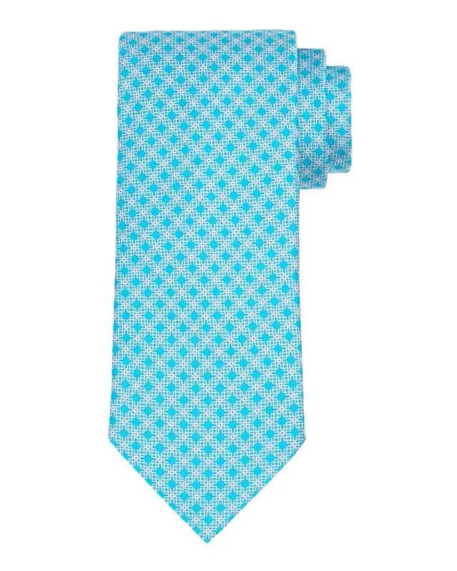 Stefano Ricci Men 's Geometric Check Silk Tie