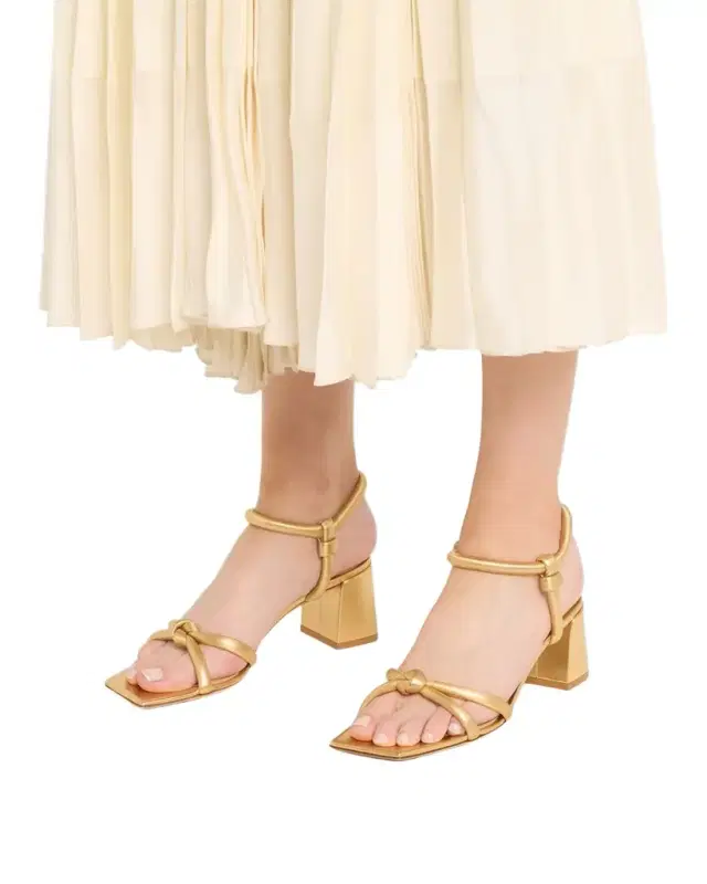 Gianvito Rossi Leather Knot Ankle-Strap Sandals