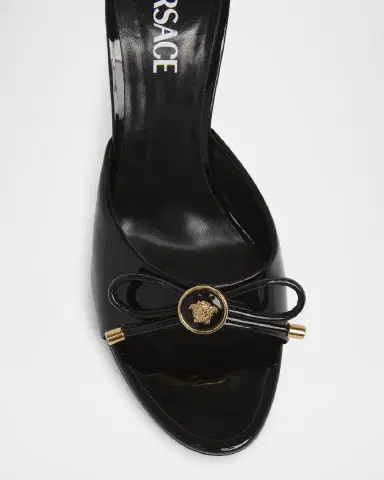 Versace Opera Bow Ballet Mules in Patent Leather | Thumbnail 4 Versace Opera Bow Ballet Mules in Patent Leather | Thumbnail 4