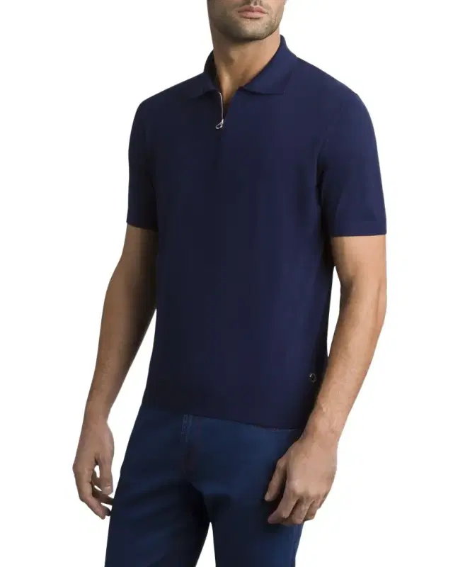 Stefano Ricci Men 's Quarter-Zip Short-Sleeve Polo Sweater